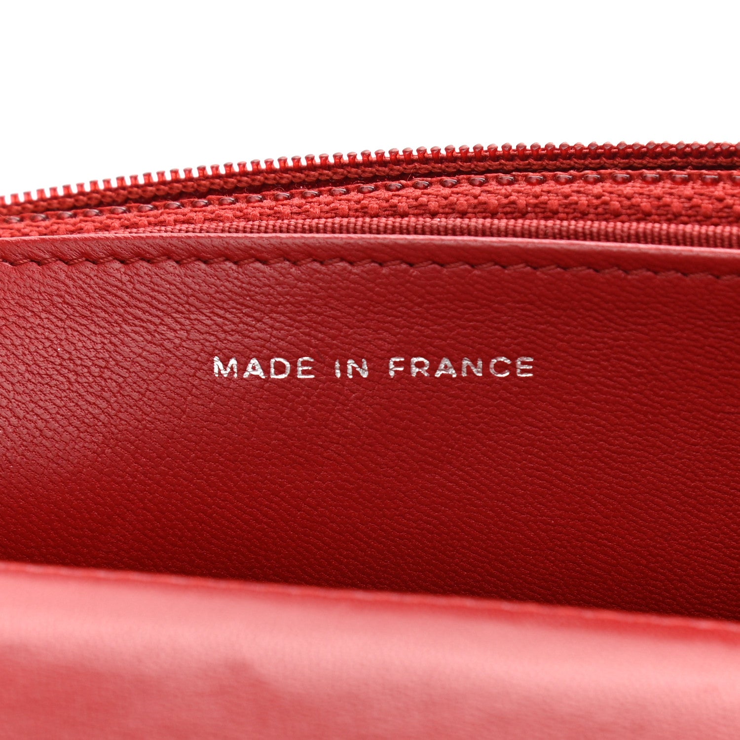 Chanel Lambskin Quilted Wallet On Chain WOC Red 7 of 17