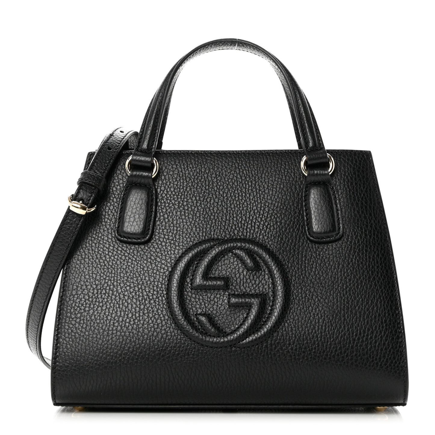 Dollar Calfskin Medium Soho Top Handle Satchel Black