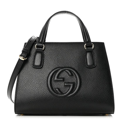 Gucci Dollar Calfskin Medium Soho Top Handle Satchel Black 1 of 9