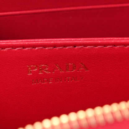 Prada Saffiano Metal Zip Coin Purse Peonia 6 of 8