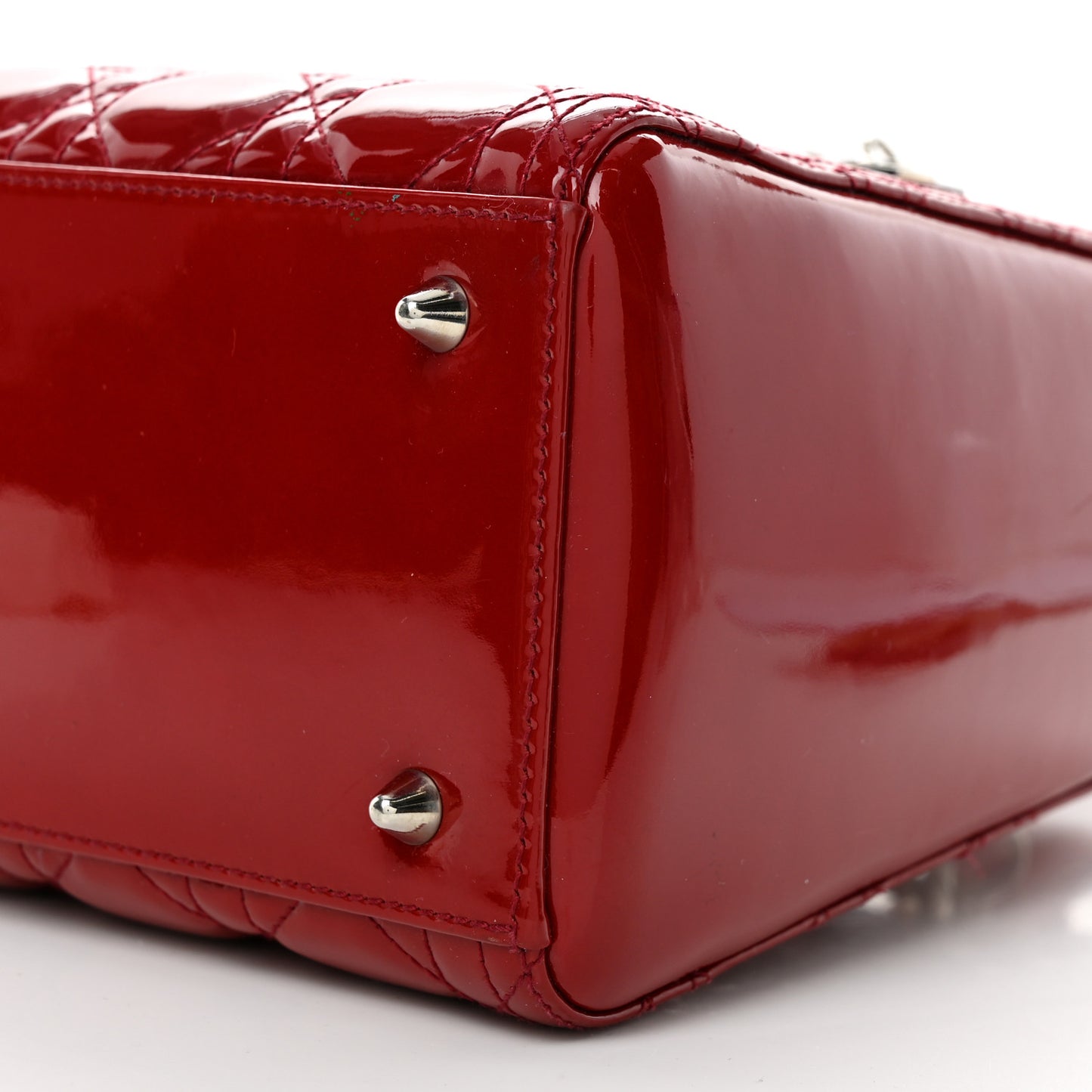 Patent Cannage Medium Lady Dior Red