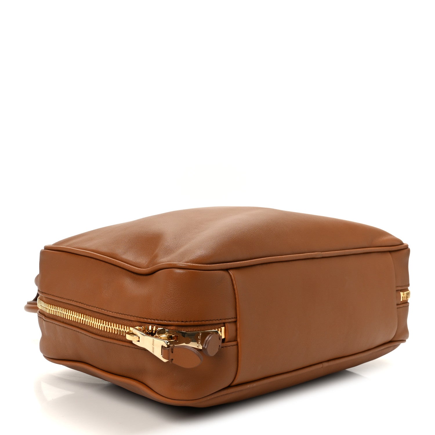Miu Miu Soft Calf Softy Large Beau Top Handle Bag Cognac 4 of 10