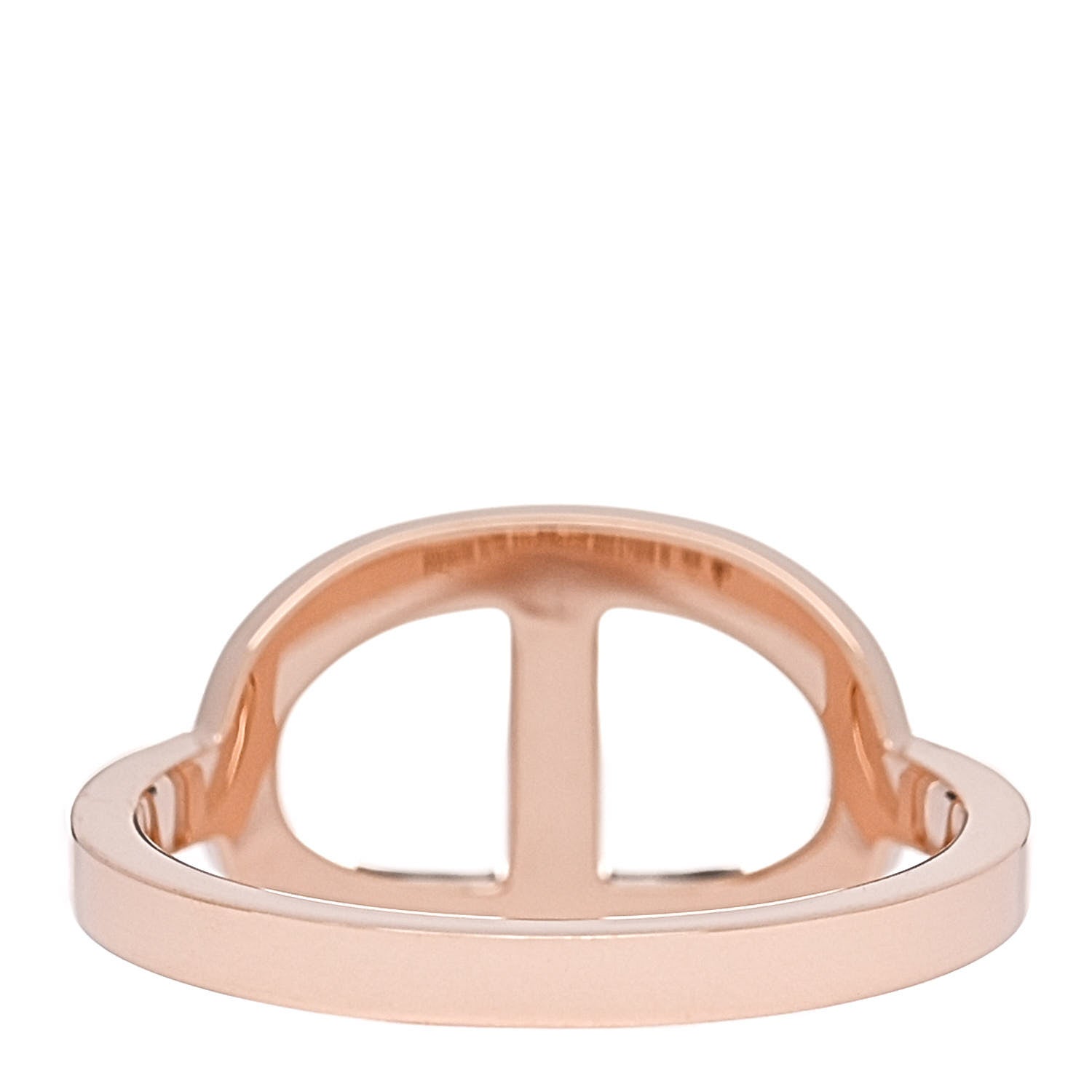 Hermes 18K Rose Gold Diamond MM Chaine d'Ancre Contour Ring 52 6 4 of 6