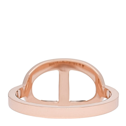 Hermes 18K Rose Gold Diamond MM Chaine d'Ancre Contour Ring 52 6 4 of 6