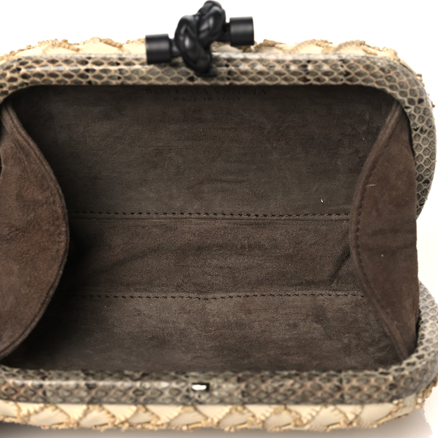 Bottega Veneta Ayers Nappa Fringe Intrecciato Knot Clutch Grey Beige 5 of 9