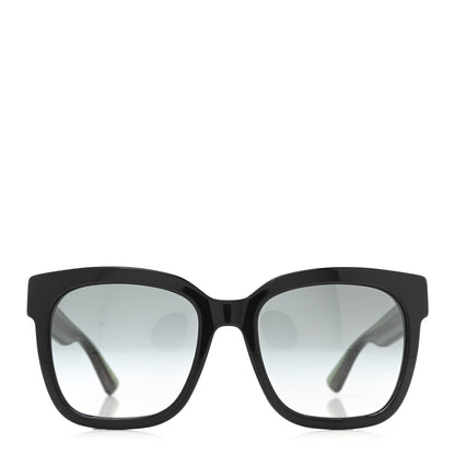 Gucci Acetate Square Frame Web Glitter Sunglasses GG0034S Black Green 2 of 8