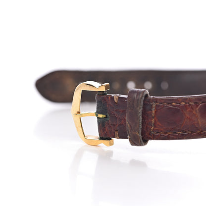 Cartier 18K Yellow Gold Alligator 20mm Ceinture Octagonal Quartz Watch Brown 10 of 12