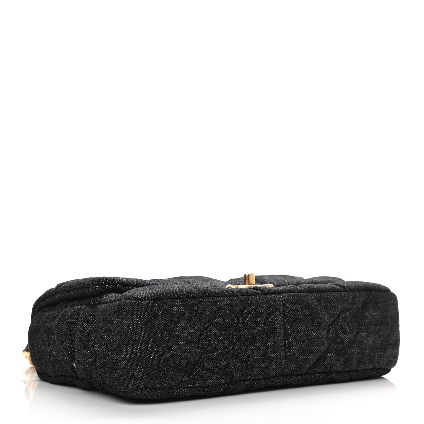 Denim Quilted Medium Funky Town Flap Black