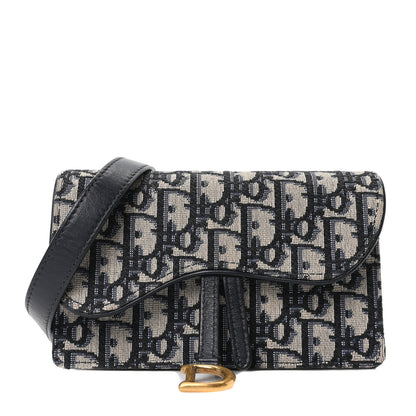 Christian Dior Oblique Saddle Belt Bag Blue 1 of 9