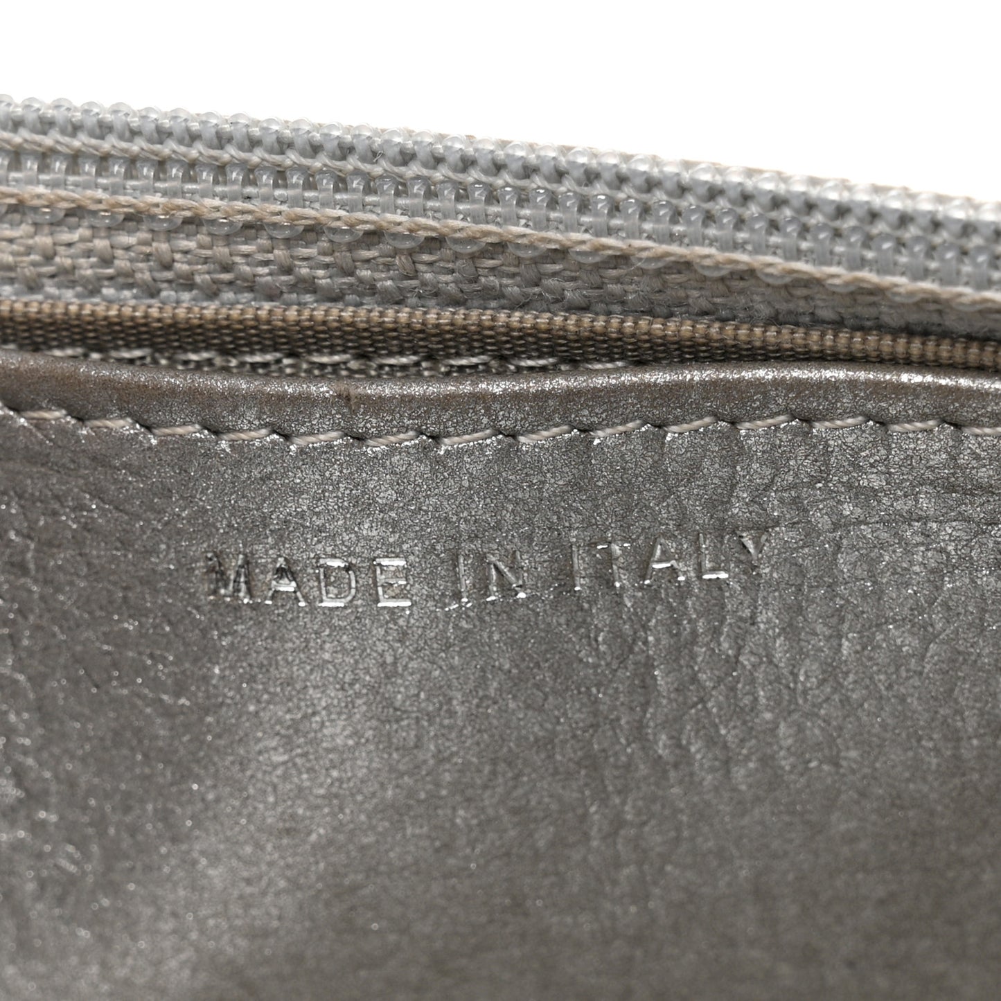 Metallic Galuchat Stingray Lambskin Boy Wallet On Chain WOC Silver