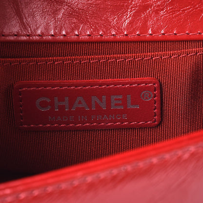 Chanel Aged Calfskin Chevron Small Jacket Boy Flap Red 6 of 8