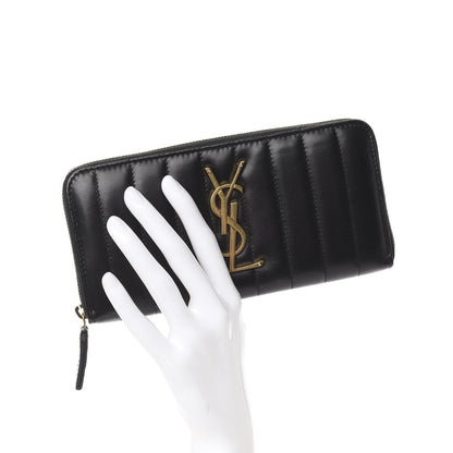 Saint Laurent Lambskin Matelasse Monogram Vicky Continental Wallet Black 2 of 8