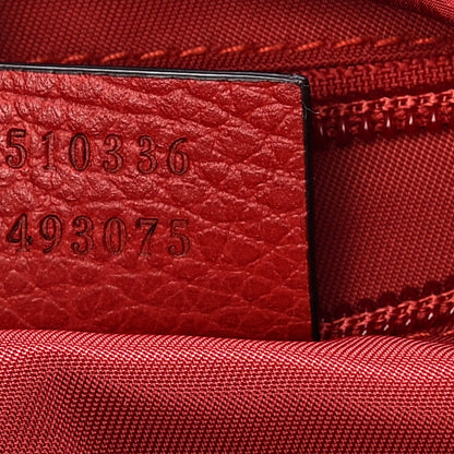 Gucci Nylon Monogram Dollar Calfskin Medium Light Double Buckle Backpack Vibrant Red 9 of 10