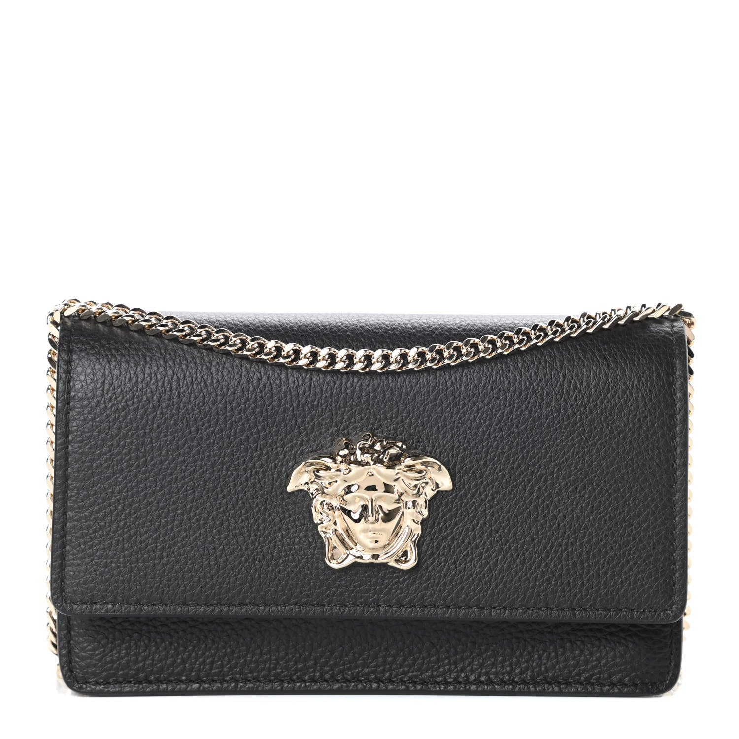 Versace Grained Calfskin Palazzo Chain Evening Bag Black 1 of 9