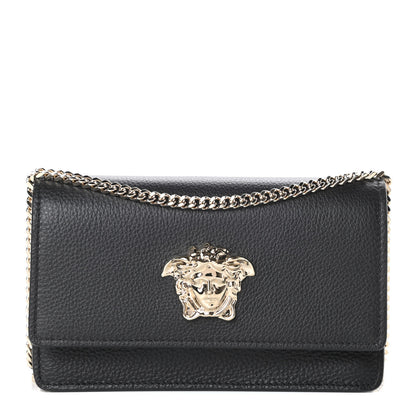 Versace Grained Calfskin Palazzo Chain Evening Bag Black 1 of 9