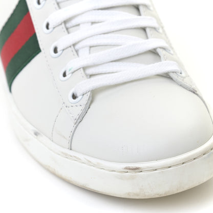 Gucci Calfskin Crocodile Web Womens Ace Sneakers 38 White Green 17 of 18