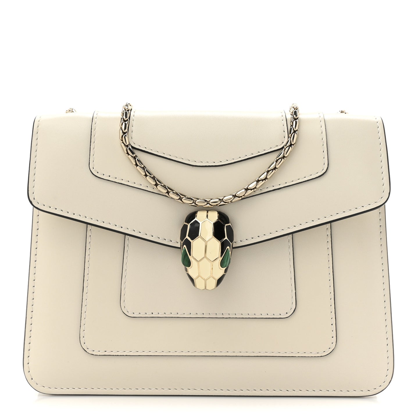 Calfskin Small Serpenti Forever Crossbody Bag White Agate