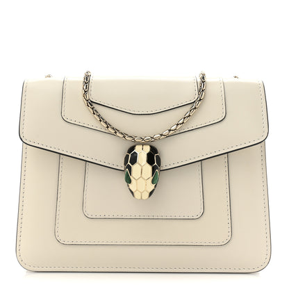 Bulgari Calfskin Small Serpenti Forever Crossbody Bag White Agate 1 of 14