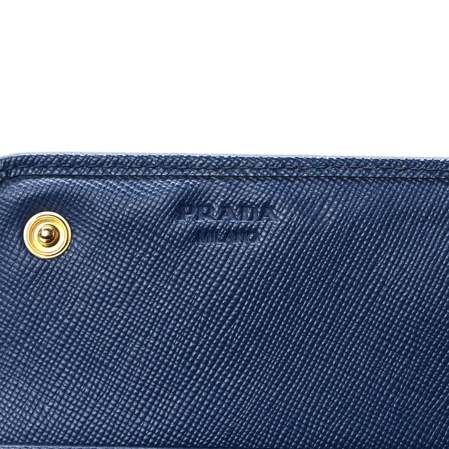 Prada Saffiano Metal Continental Flap Wallet Bleuette 6 of 7