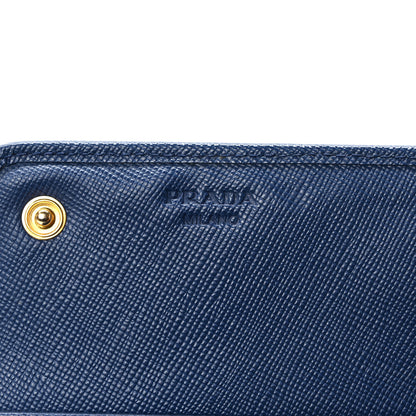 Prada Saffiano Metal Continental Flap Wallet Bleuette 6 of 7