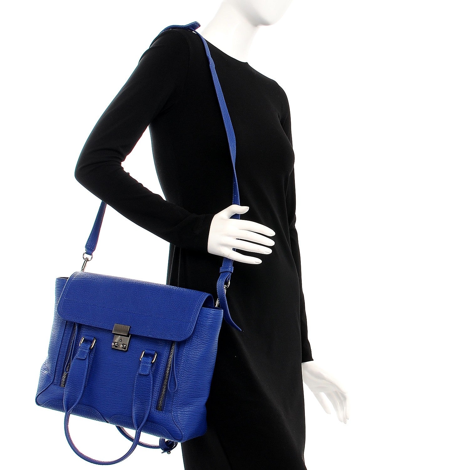 3.1 Phillip Lim 3.1 Medium Pashli Satchel Cobalt Blue 2 of 8