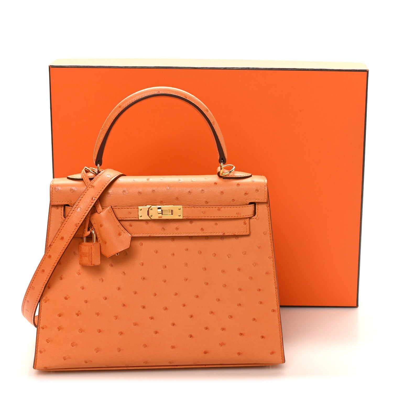 Hermes Ostrich Kelly Sellier 25 Abricot 1838954 – FASHIONPHILE