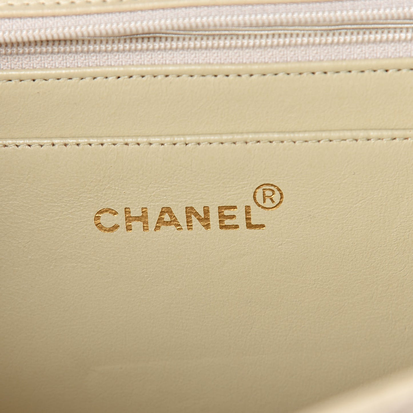 Lambskin Quilted XL Jumbo Single Flap Light Beige
