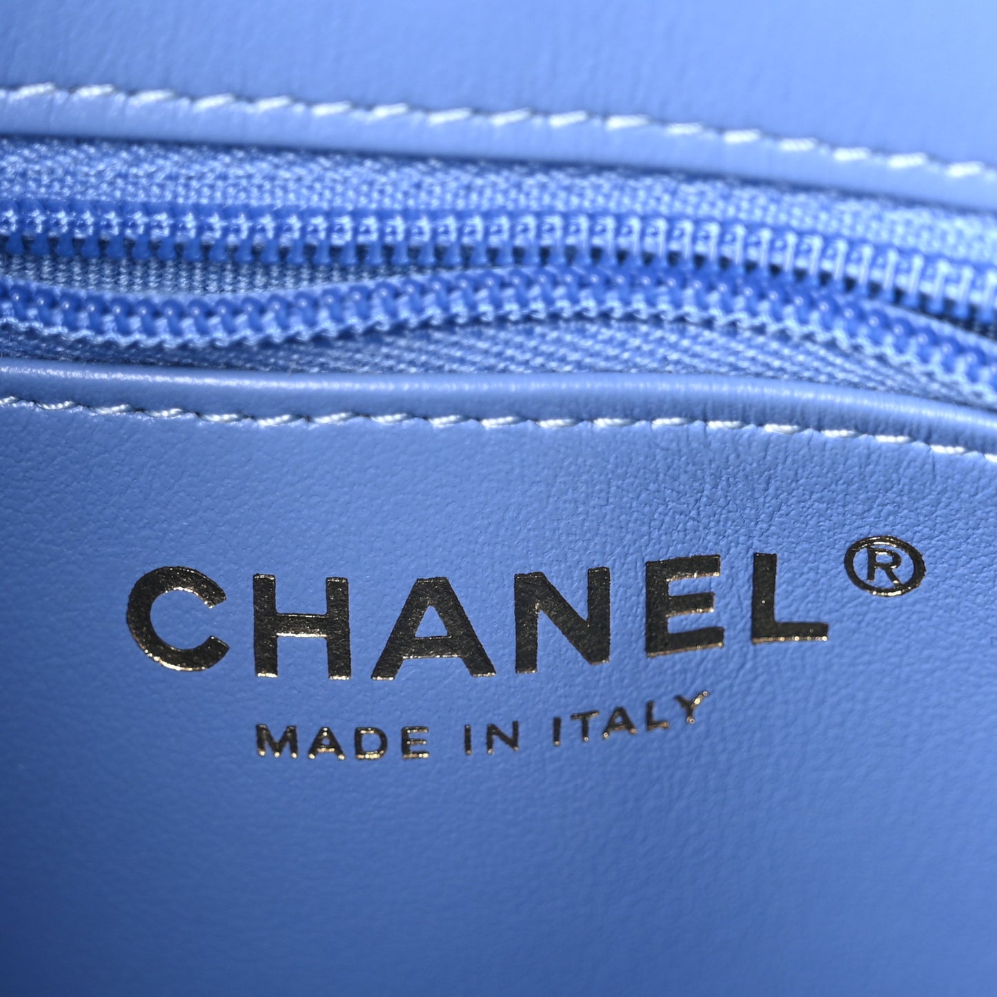 Shiny Aged Calfskin Quilted Nano Kelly Shopper Blue Blue