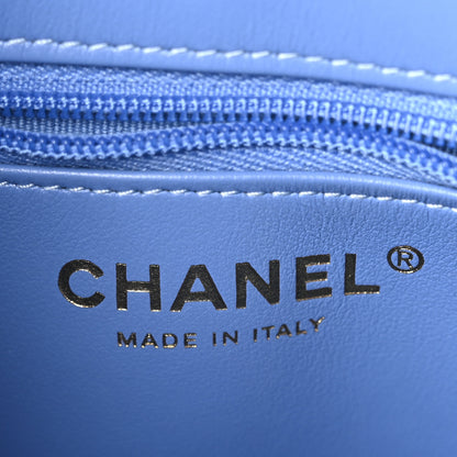 Chanel Shiny Aged Calfskin Quilted Nano Kelly Shopper Blue Blue 6 of 10