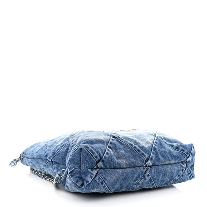 Chanel Denim Quilted Chanel 22 Backpack Blue 4 of 10