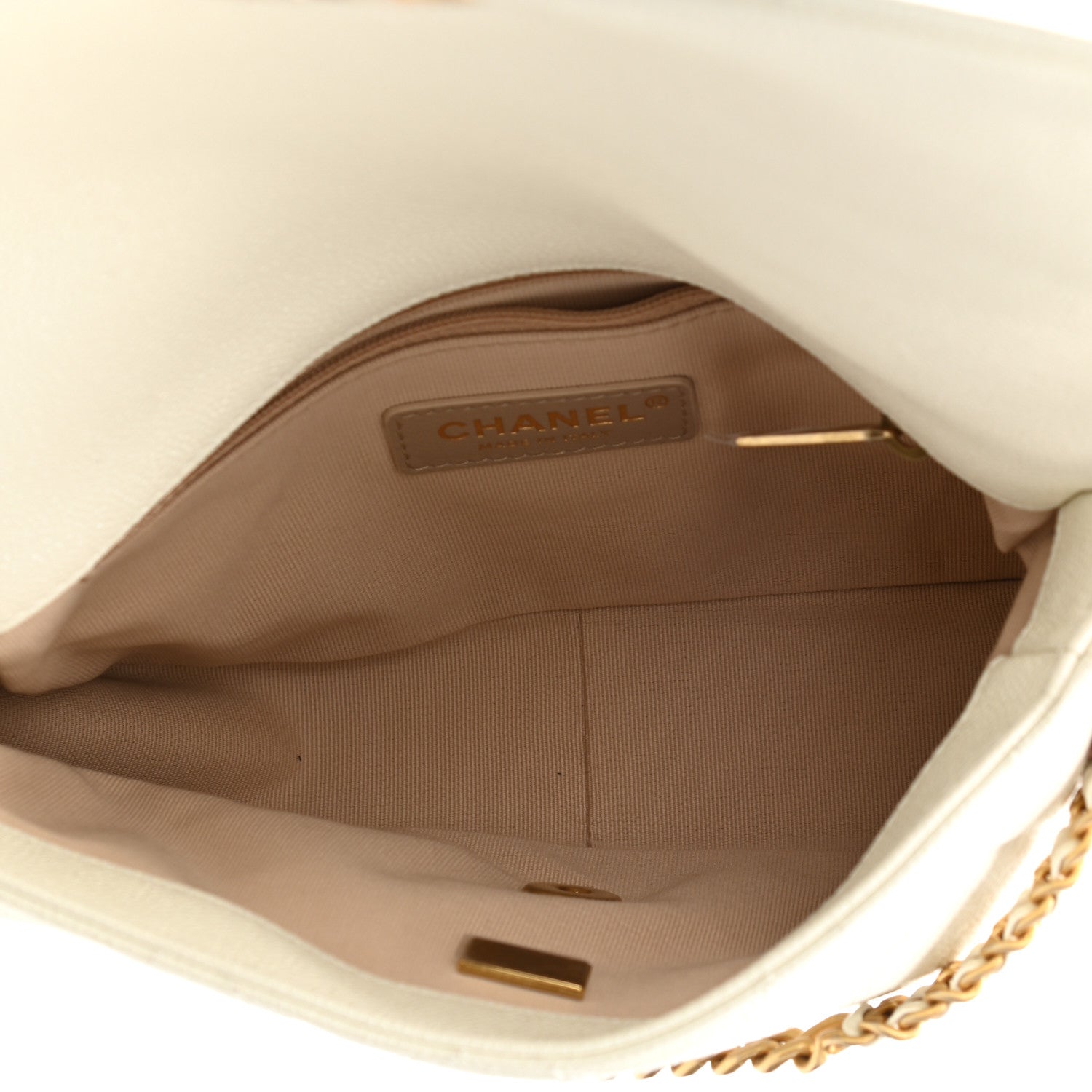 Chanel Shiny Caviar Quilted Small Chain Melody Flap White 5 of 11