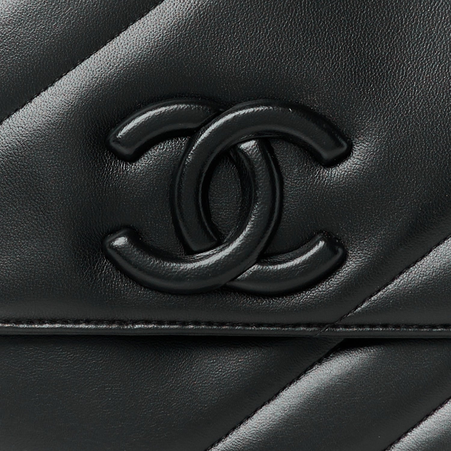 Chanel Lambskin Diagonal Quilted Jumbo Single Flap Black 9 of 11