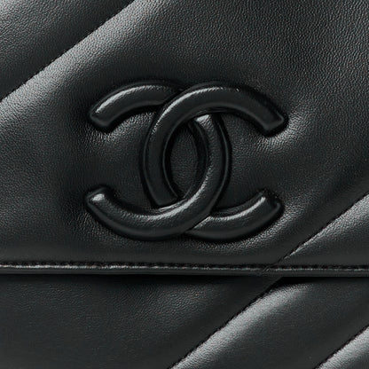 Chanel Lambskin Diagonal Quilted Jumbo Single Flap Black 9 of 11