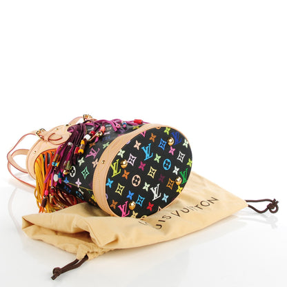 Louis Vuitton Monogram Multicolor Fringe Bucket Black 4 of 7
