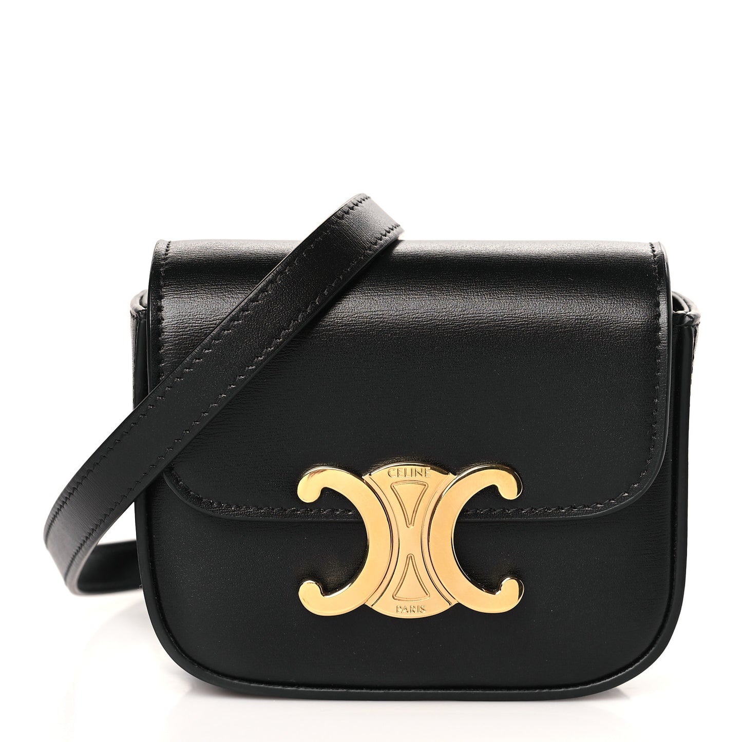 Shiny Calfskin Mini Triomphe Black