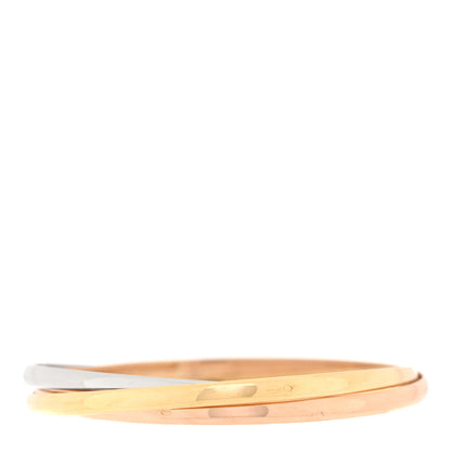 Cartier 18K Pink Yellow White Gold 3.5mm Trinity Bangle Bracelet 2 of 3