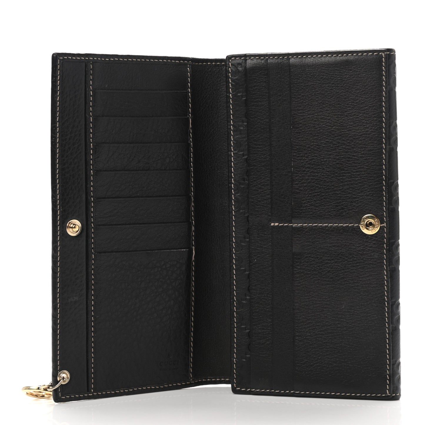 Guccissima Signature GG Pierce Continental Wallet Chocolate
