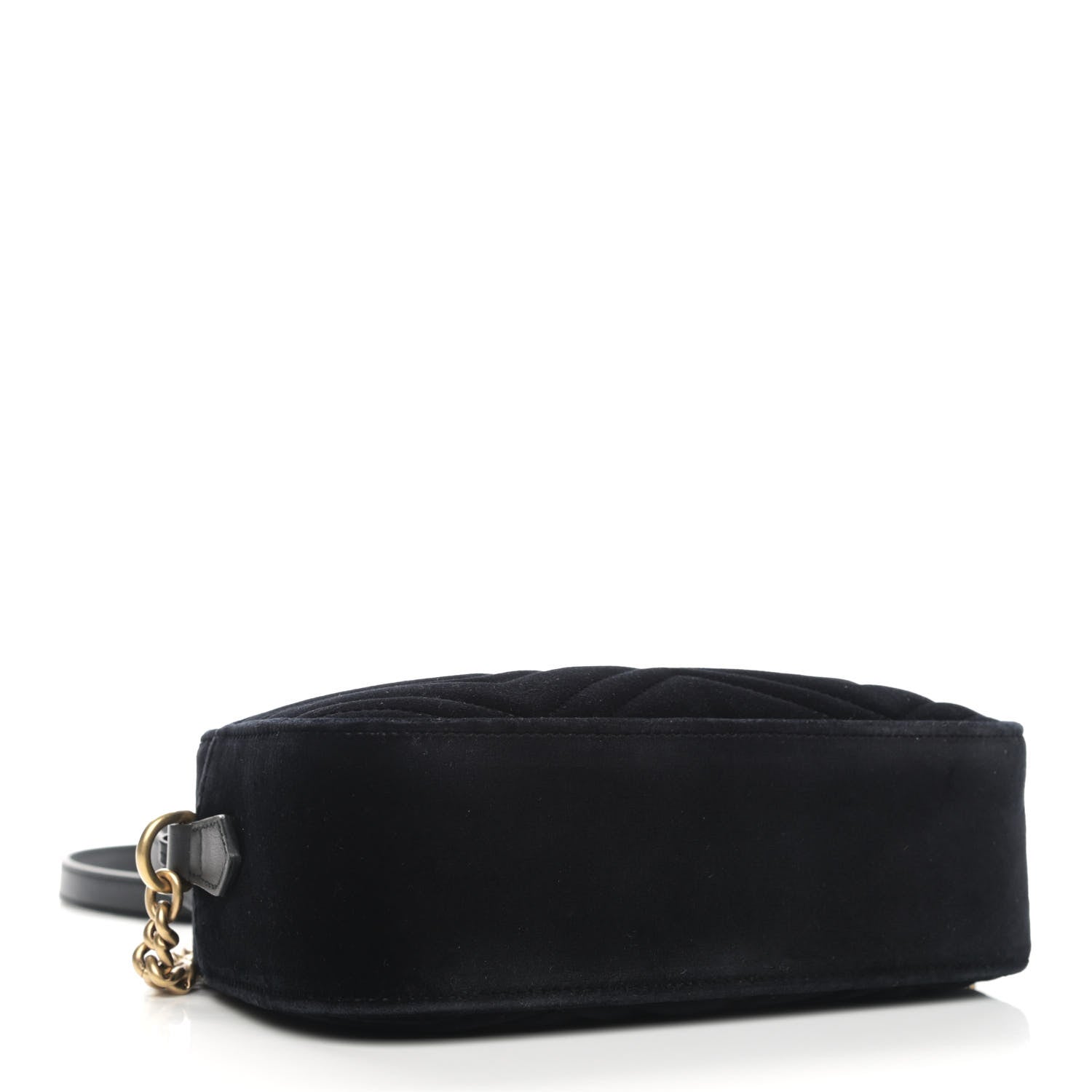 Gucci Velvet Matelasse Small GG Marmont Chain Shoulder Bag Black 4 of 12