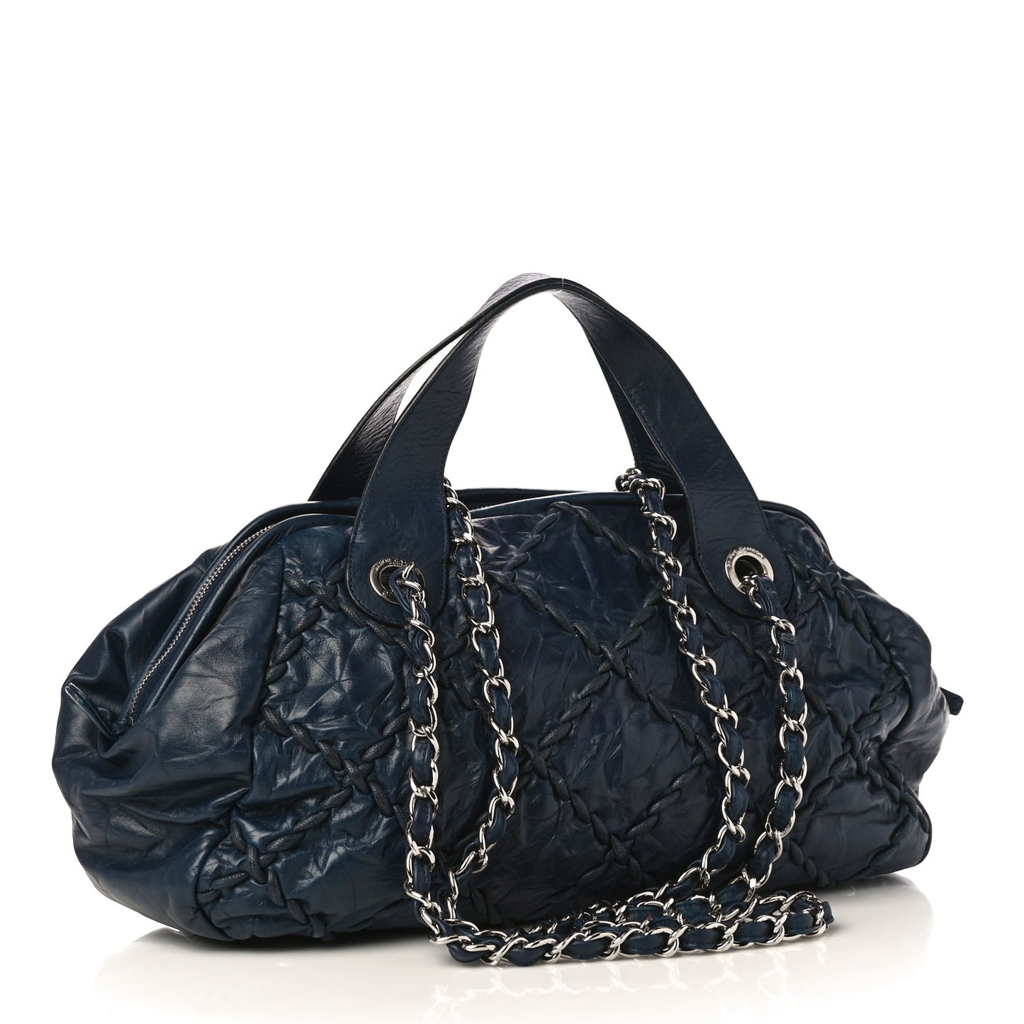 Calfskin Ultra Stitch Bowler Navy