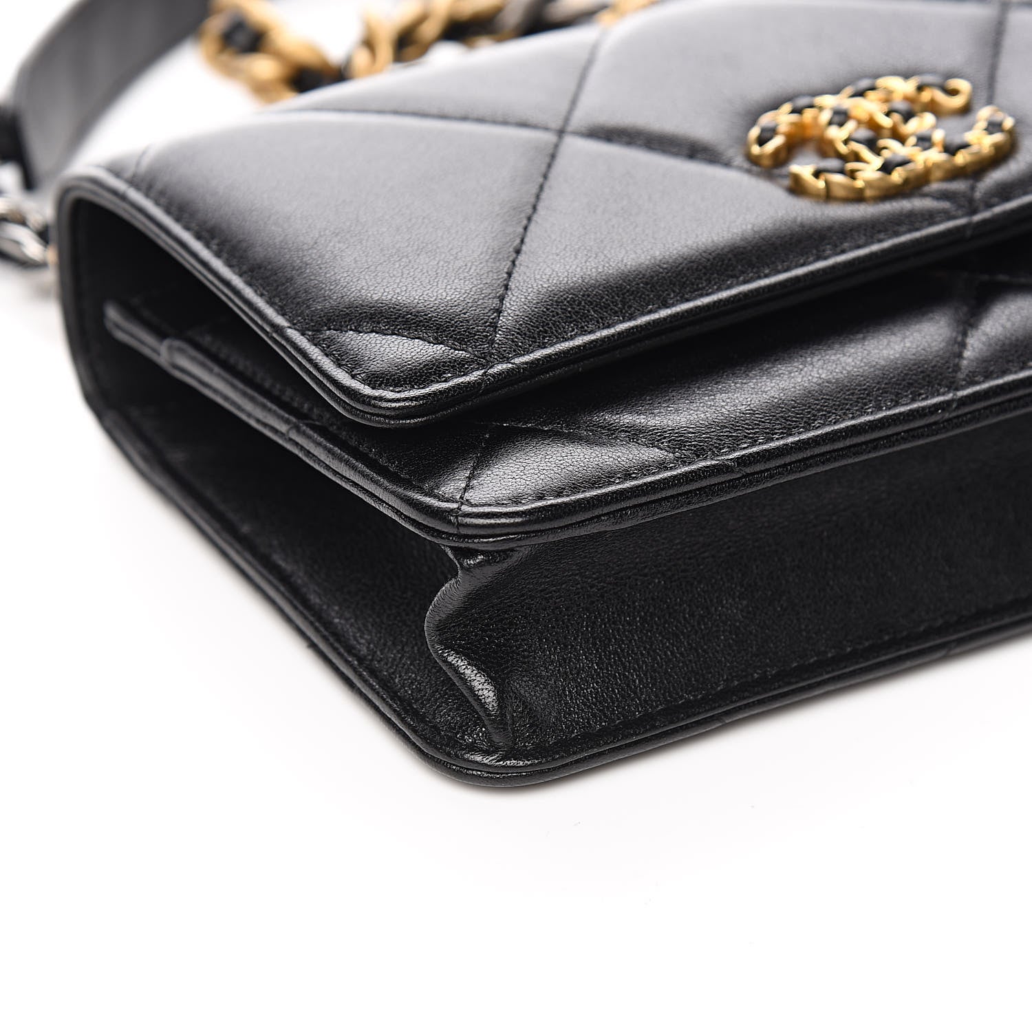 Chanel Goatskin Quilted 19 Wallet On Chain WOC Black 9 of 12