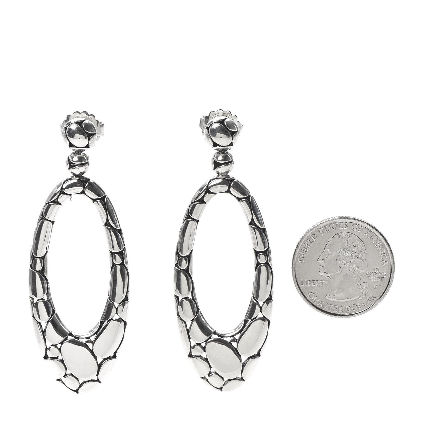 Sterling Silver Kali Oval Drop Earrings