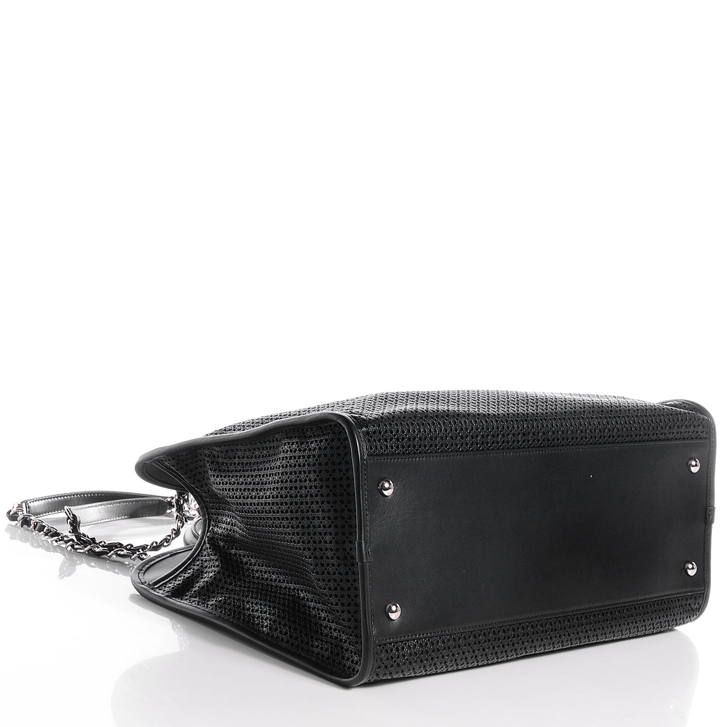 Calfskin Perforated Up In The Air Tote Black