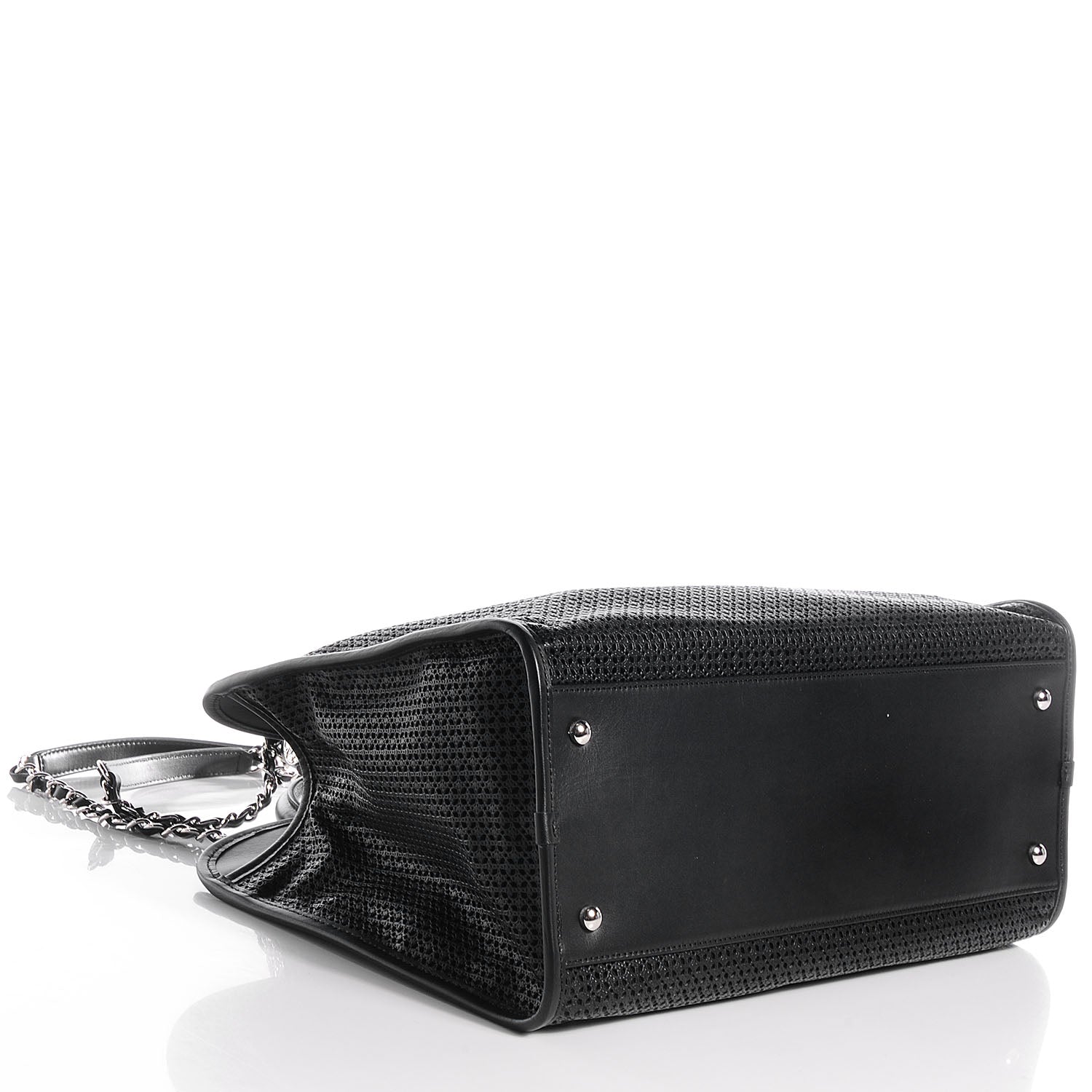 Chanel Calfskin Perforated Up In The Air Tote Black 4 of 9