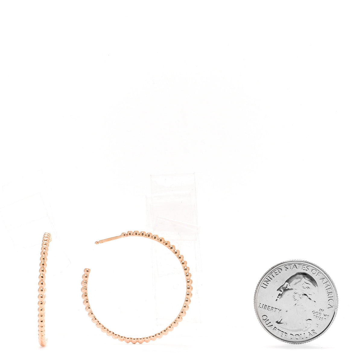 Van Cleef & Arpels 18K Rose Gold Small Perlee Hoop Earrings 2 of 5