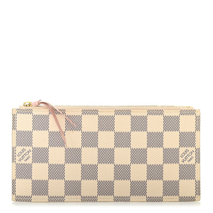 Louis Vuitton Damier Azur Felicie Chain Wallet Zippered Insert Rose Ballerine 1 of 6