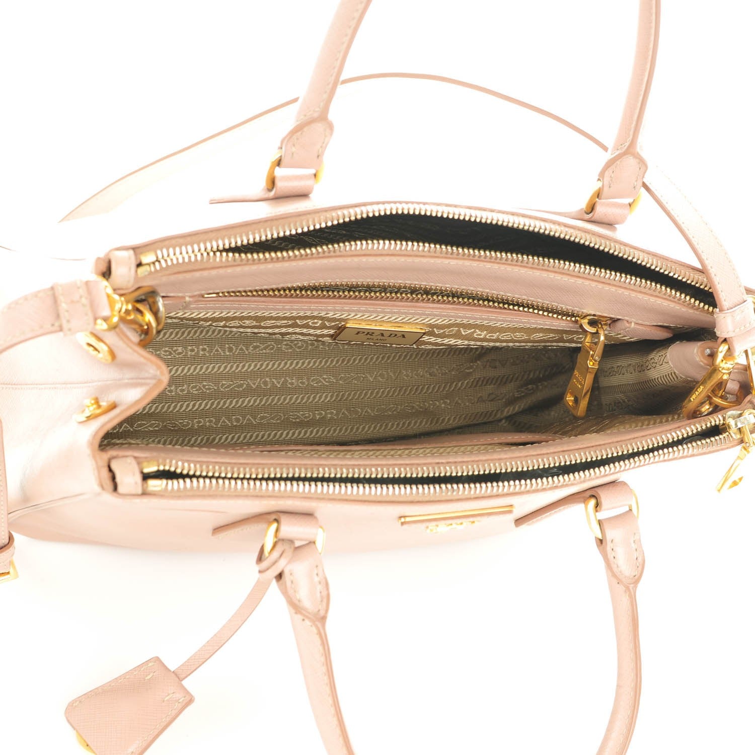 Prada Saffiano Small Galleria Double Zip Tote Cammeo 5 of 9