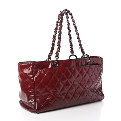 Chanel Patent Caviar Diamond Quilted Shine Small Reissue Tote Red 3 of 12