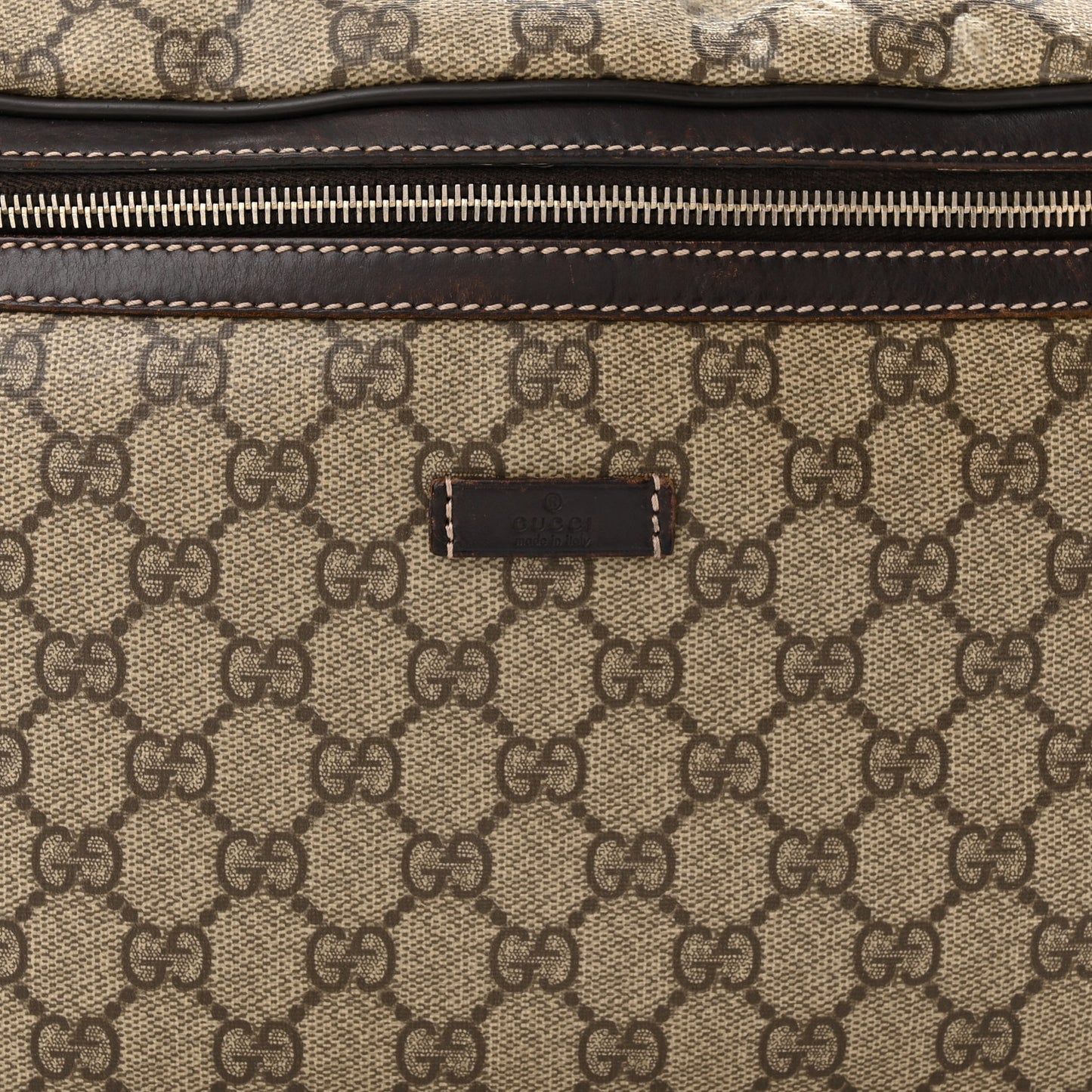 GG Supreme Monogram Belt Bag Dark Brown