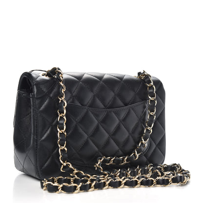 Chanel Lambskin Quilted Mini Rectangular Flap Black 3 of 10