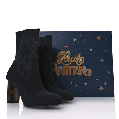 Louis Vuitton Monogram Stretch Fabric Silhouette Ankle Boots 37 Black 8 of 8